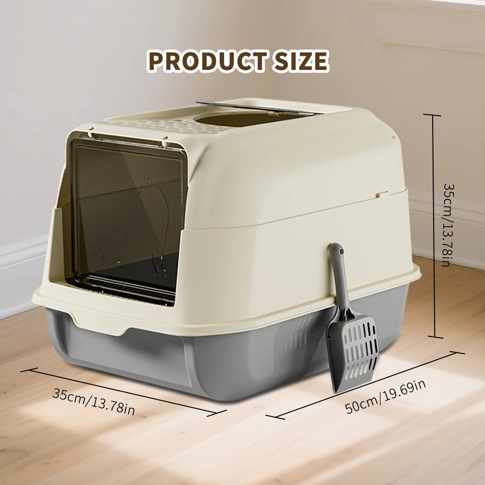 Double Door Cat Litter Box For Multi Cat Households