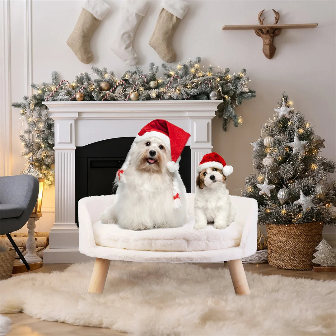 BINGOPAW Plush Cat Bed Nesting Chair With Waterproof Cushion