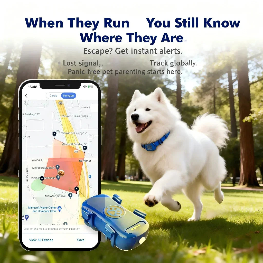WANWAYTECH GPS Pet Tracker for Dogs and Cats QR Locator