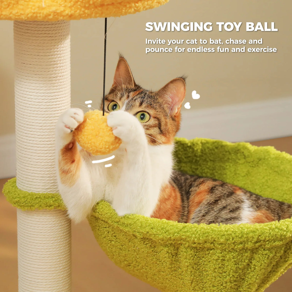 PAWZ Road Flower Cat Tree With Cozy Hammocks Scratching Posts