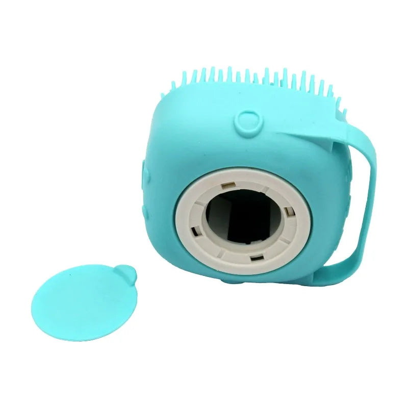Fillable Pet Bath Massage Grooming Brush For Dogs And Cats