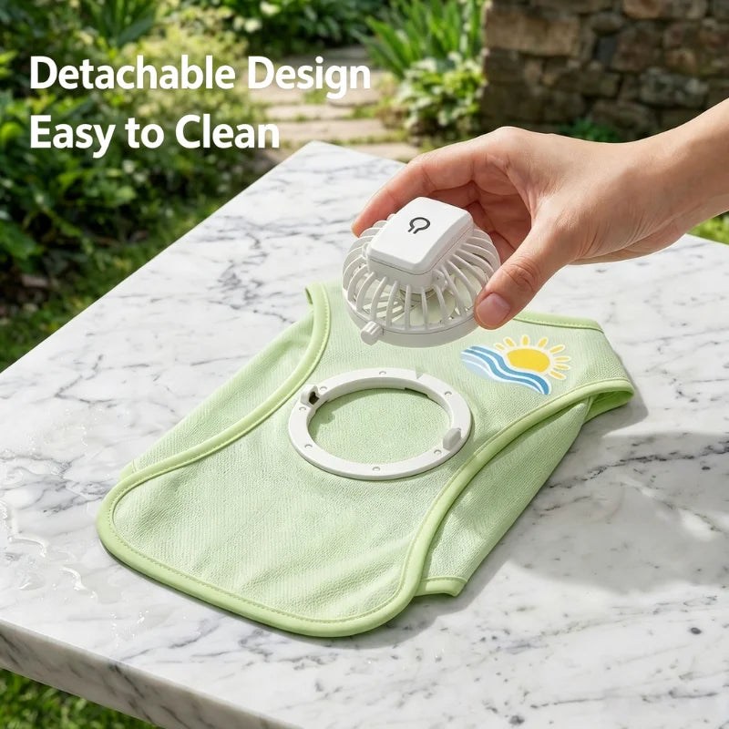 Detachable USB Fan Cooling Vest for Dogs with UV Protection
