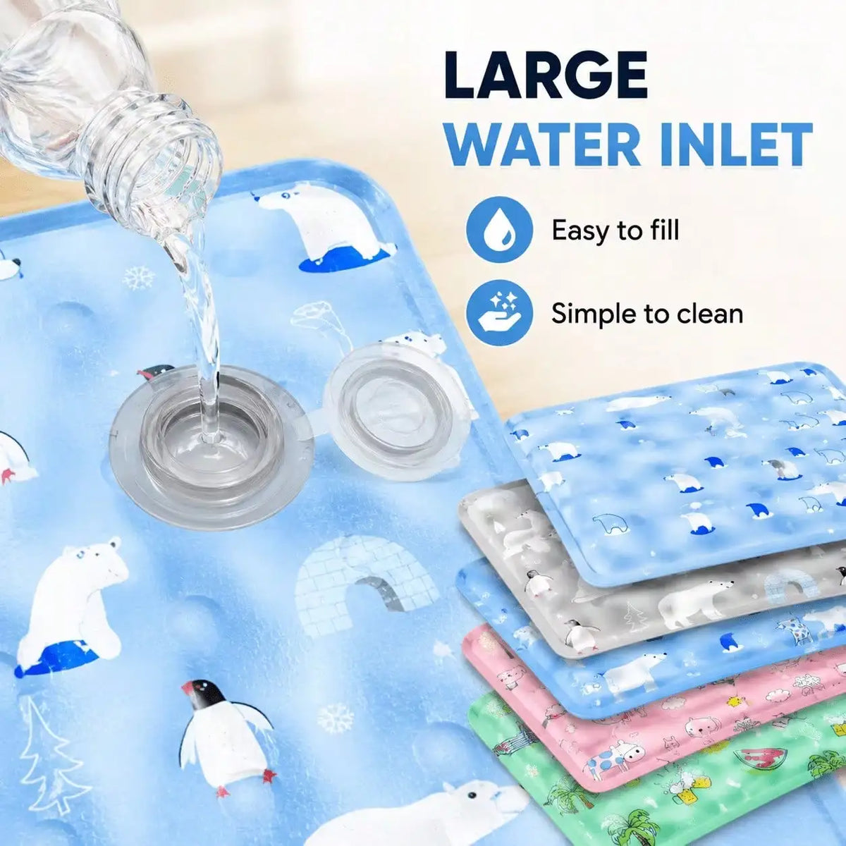 Water Filled Cooling Mat for Dogs and Cats Summer Pad