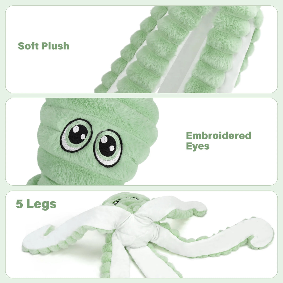 Octopus Squeaky Plush Dog Toy Interactive Chew And Grinding Toy