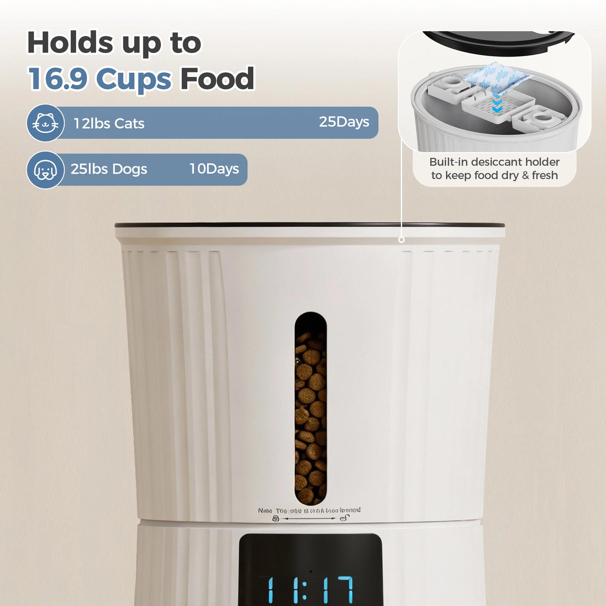 JHK Smart WiFi Automatic Cat Feeder With App Control