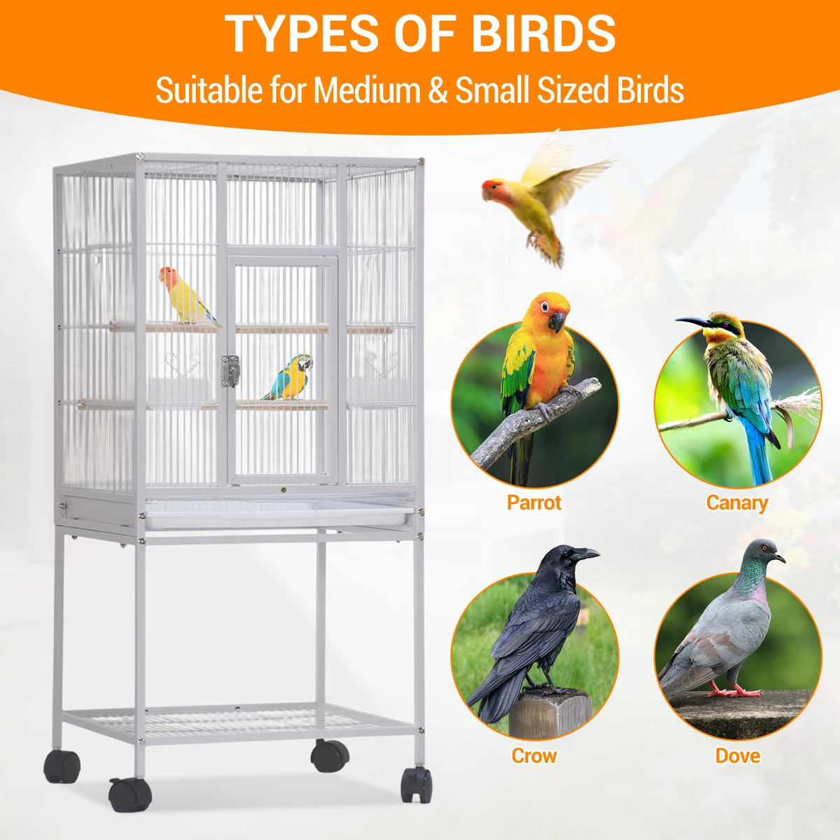 Small Animal Metal Cage With Wheels And Removable Tray