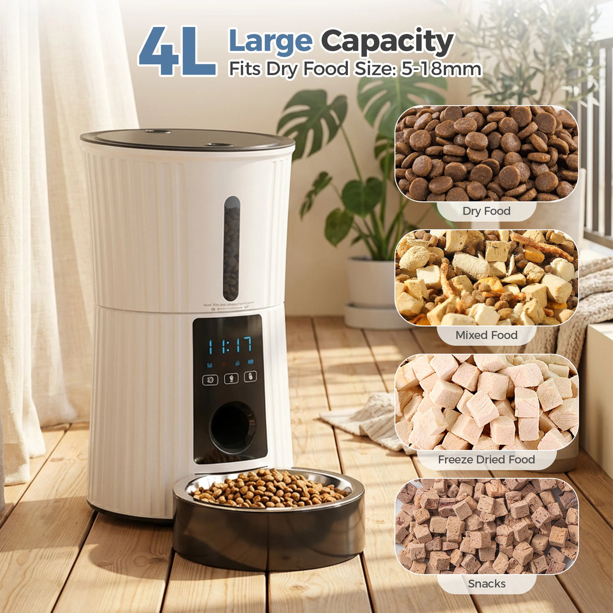 JHK Smart WiFi Automatic Cat Feeder With App Control