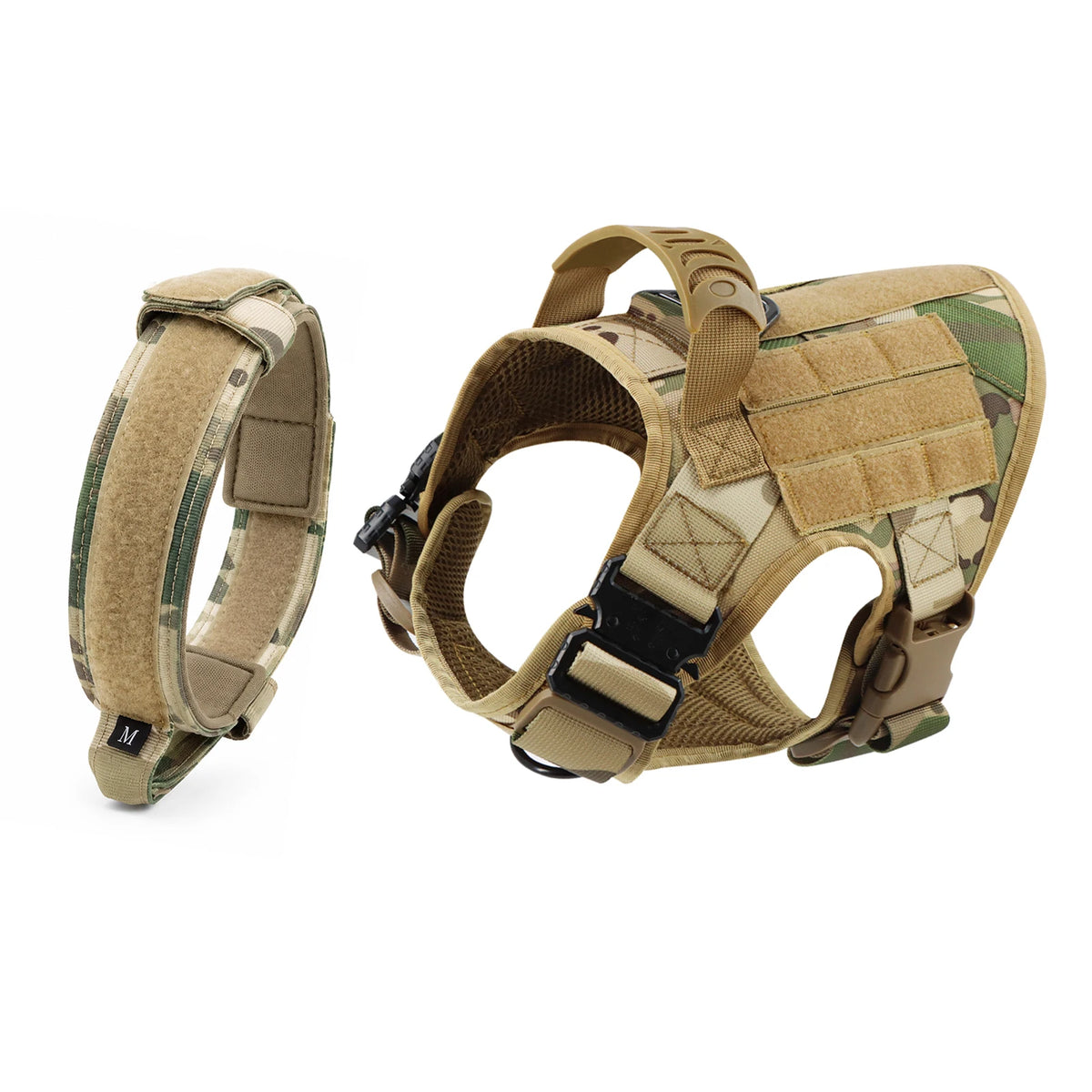 PETRAVEL Tactical Dog Harness And Collar Set For Outdoor Training