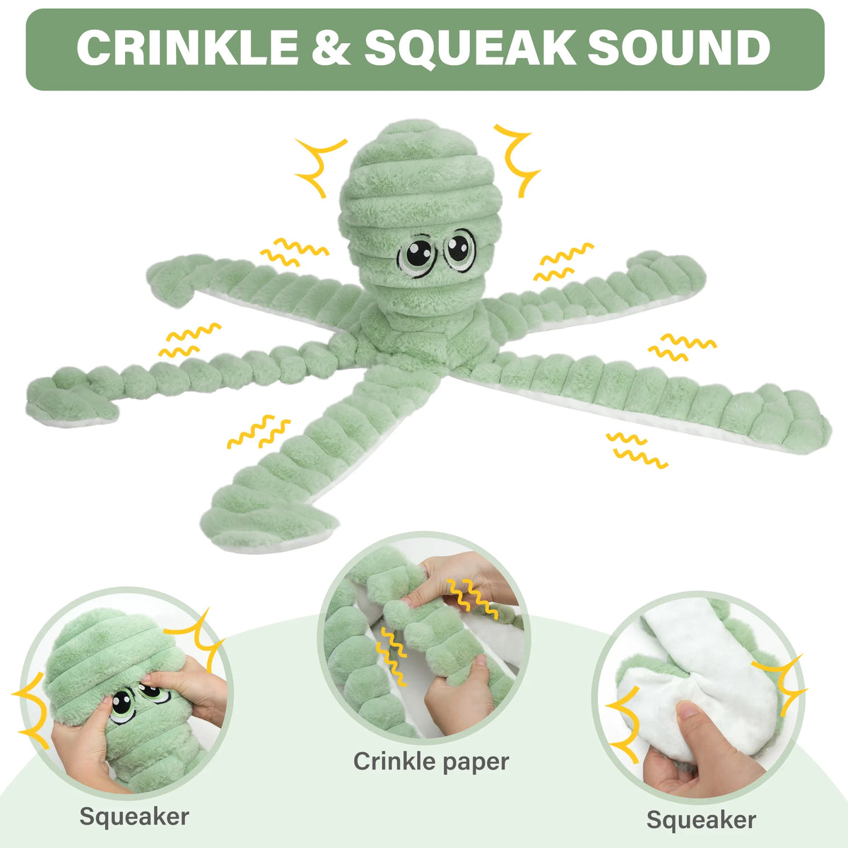 Octopus Squeaky Plush Dog Toy Interactive Chew And Grinding Toy