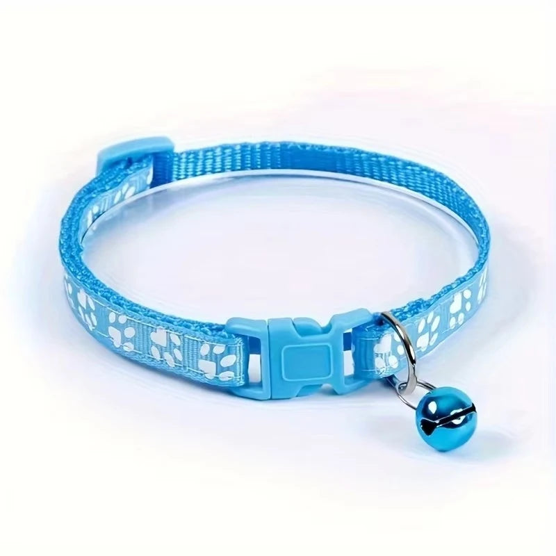 Colorful Pattern Cat Collar With Bell And Adjustable Fit