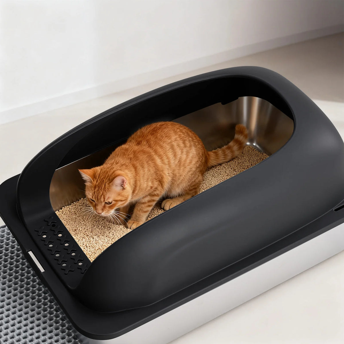 Stainless Steel Cat Litter Box With Lid And Cleaning Scoop