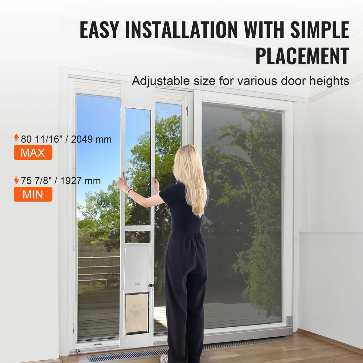 SucceBuy Adjustable Sliding Glass Door Pet Door For Dogs