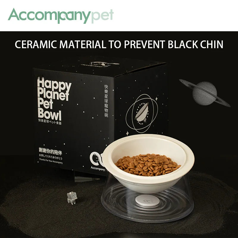 Tilted Raised Cat Bowl Featuring Non Slip Anti Tip Base