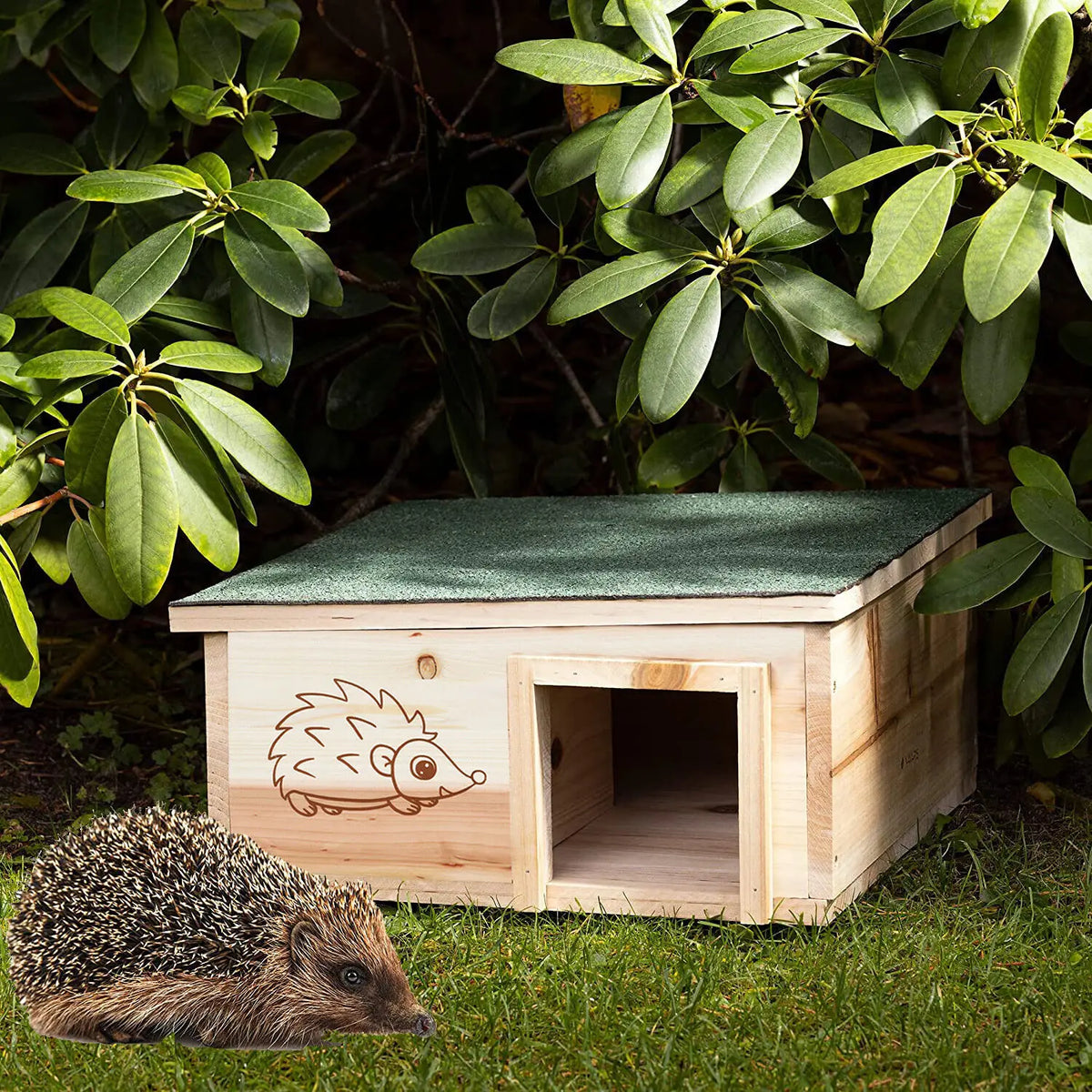 Wooden Hedgehog House With Removable Roof Predator Proof Shelter Box