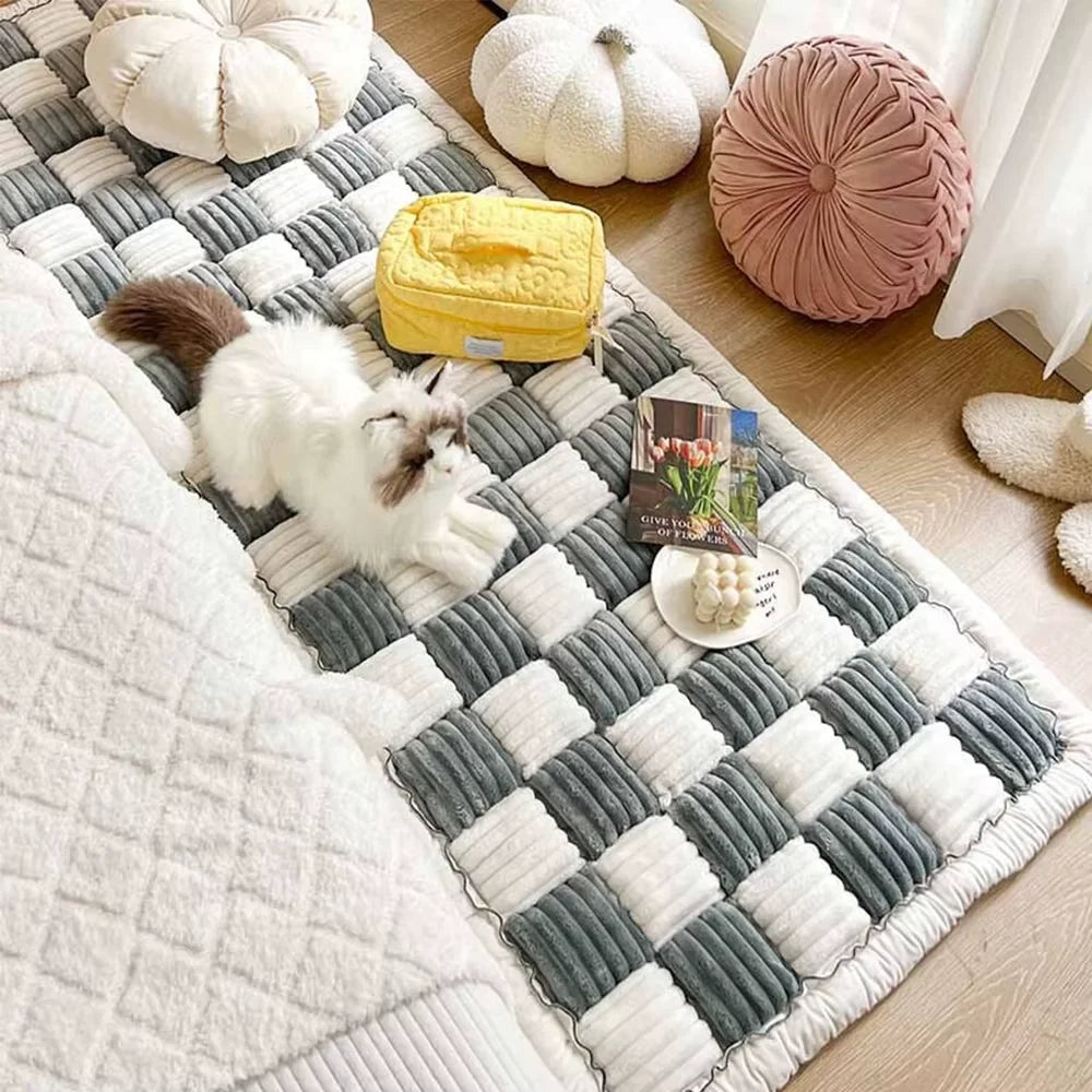 CWV Waterproof Plaid Pet Bed Mat Furniture Protector