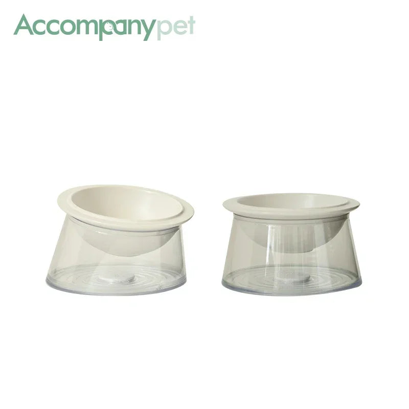 Tilted Raised Cat Bowl Featuring Non Slip Anti Tip Base