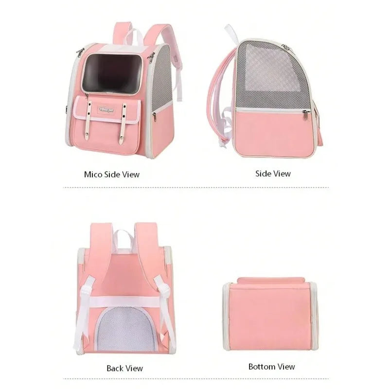 Foldable Cat Backpack Carrier For Travel And Vet Transport