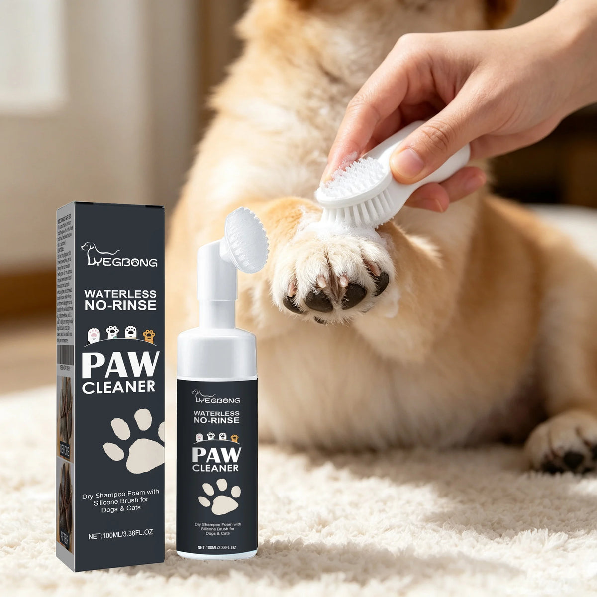 YEGBONG Waterless Pet Paw Cleaner Mousse for Dogs and Cats