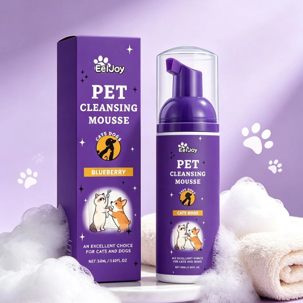 EelJoy Pet Grooming Foam Deep Cleansing Odor Control Skin Soothing