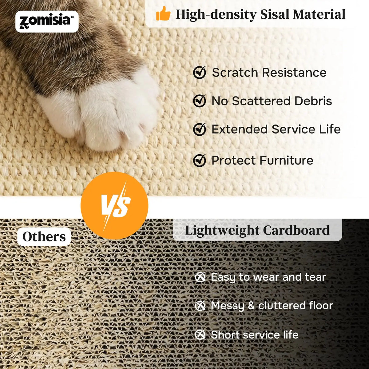 Cat Scratcher With Ball Track And Natural Sisal Pad