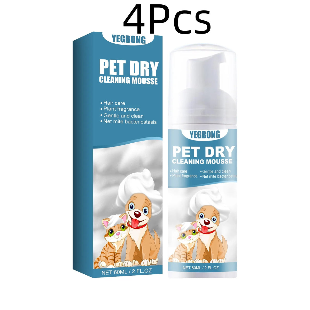 YEGBONG Pet Dry Shampoo Mousse For Gentle Cleansing Odor Removal