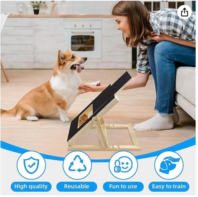 Wooden Dog Nail Scratch Board With Built In Treat Drawer