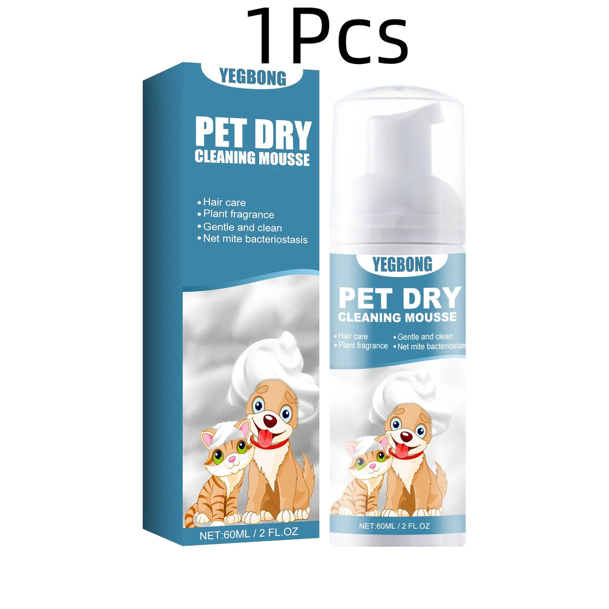 YEGBONG Pet Dry Shampoo Mousse For Gentle Cleansing Odor Removal