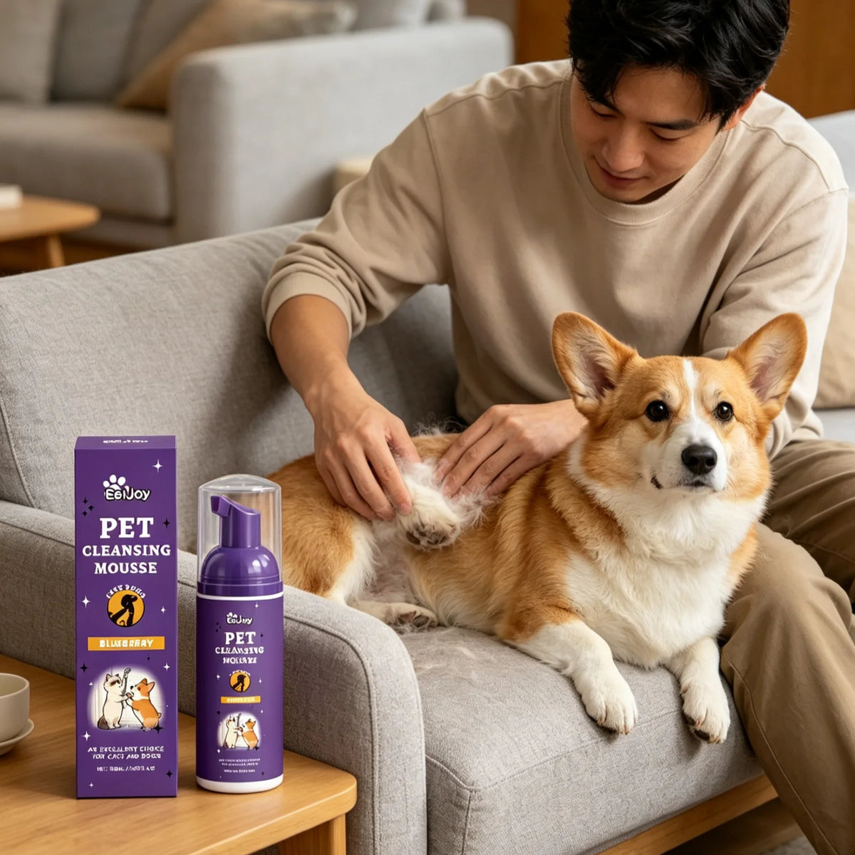 EelJoy Pet Grooming Foam Deep Cleansing Odor Control Skin Soothing