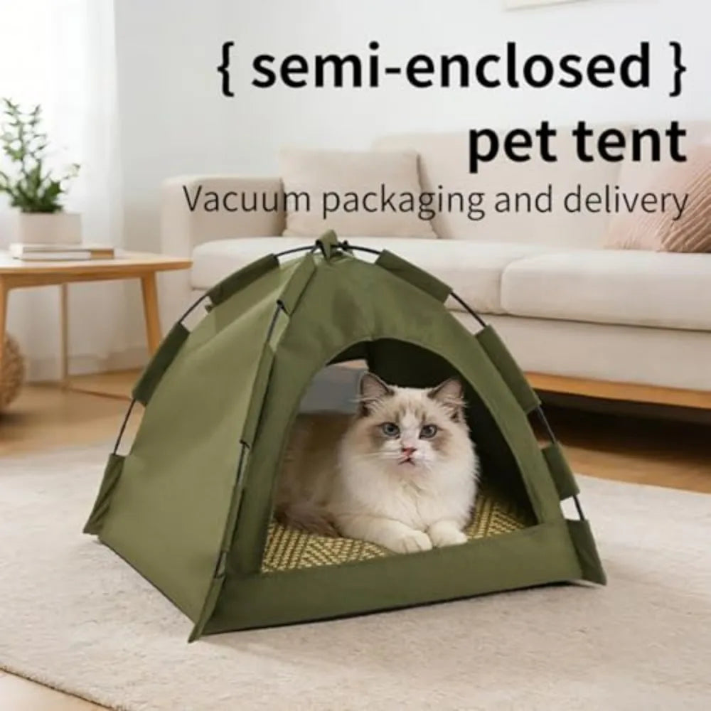 Outdoor Semi Enclosed Pet Tent Shelter for Cats and Dogs