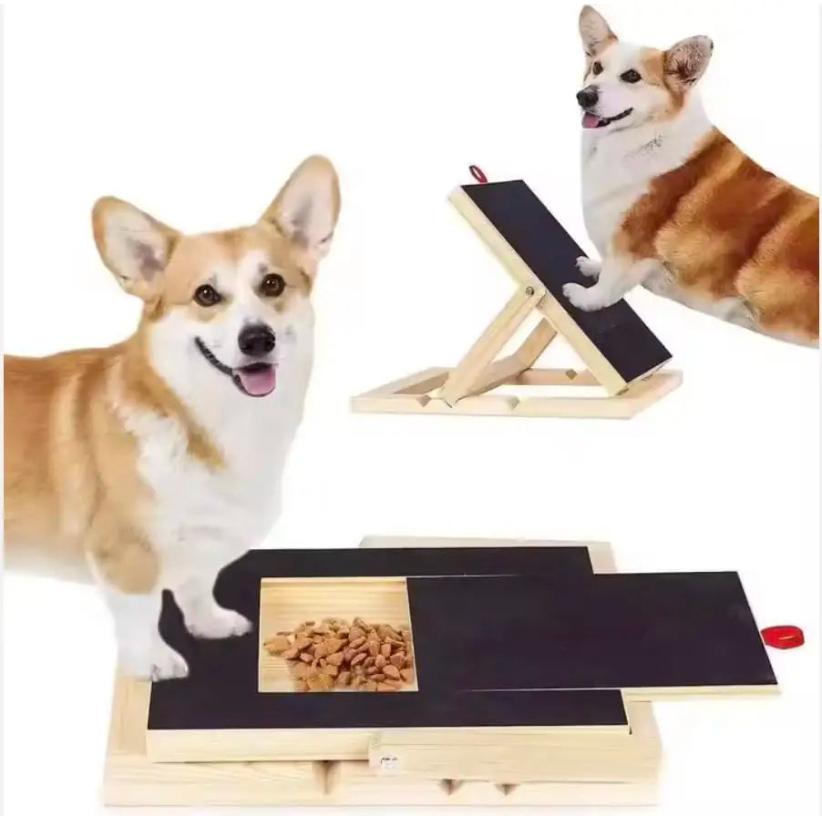 Wooden Dog Nail Scratch Board With Built In Treat Drawer