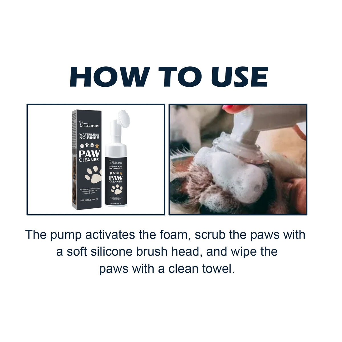 YEGBONG Waterless Pet Paw Cleaner Mousse for Dogs and Cats