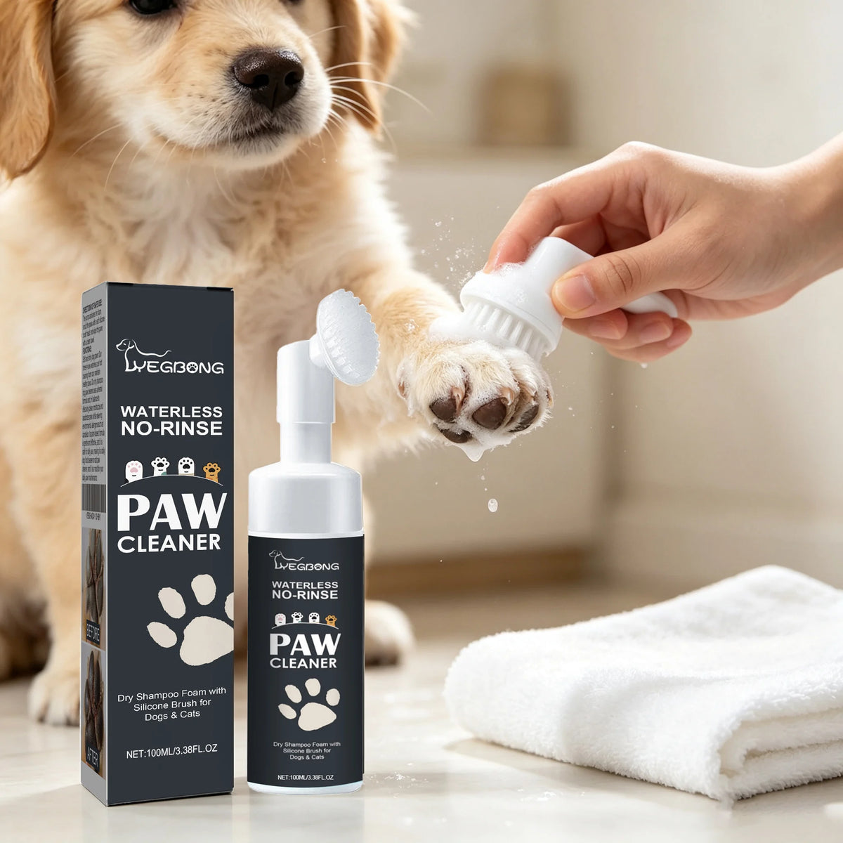 YEGBONG Waterless Pet Paw Cleaner Mousse for Dogs and Cats