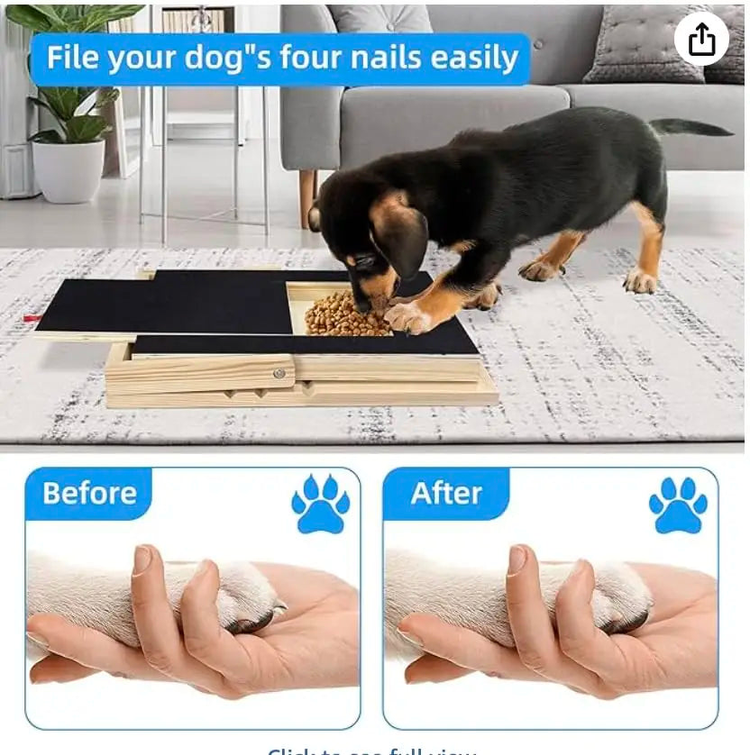 Wooden Dog Nail Scratch Board With Built In Treat Drawer