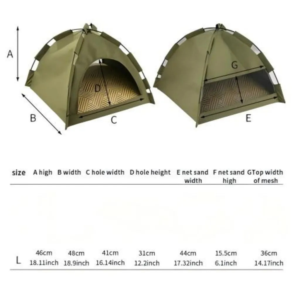 Outdoor Semi Enclosed Pet Tent Shelter for Cats and Dogs