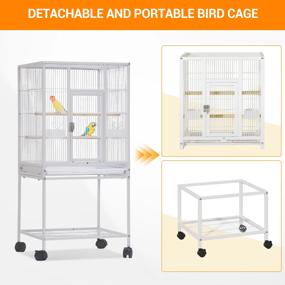 Small Animal Metal Cage With Wheels And Removable Tray