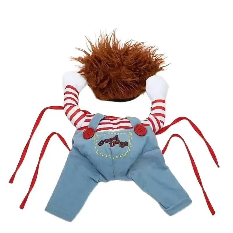 Halloween Chucky Doll Costume Outfit for Dogs and Cats