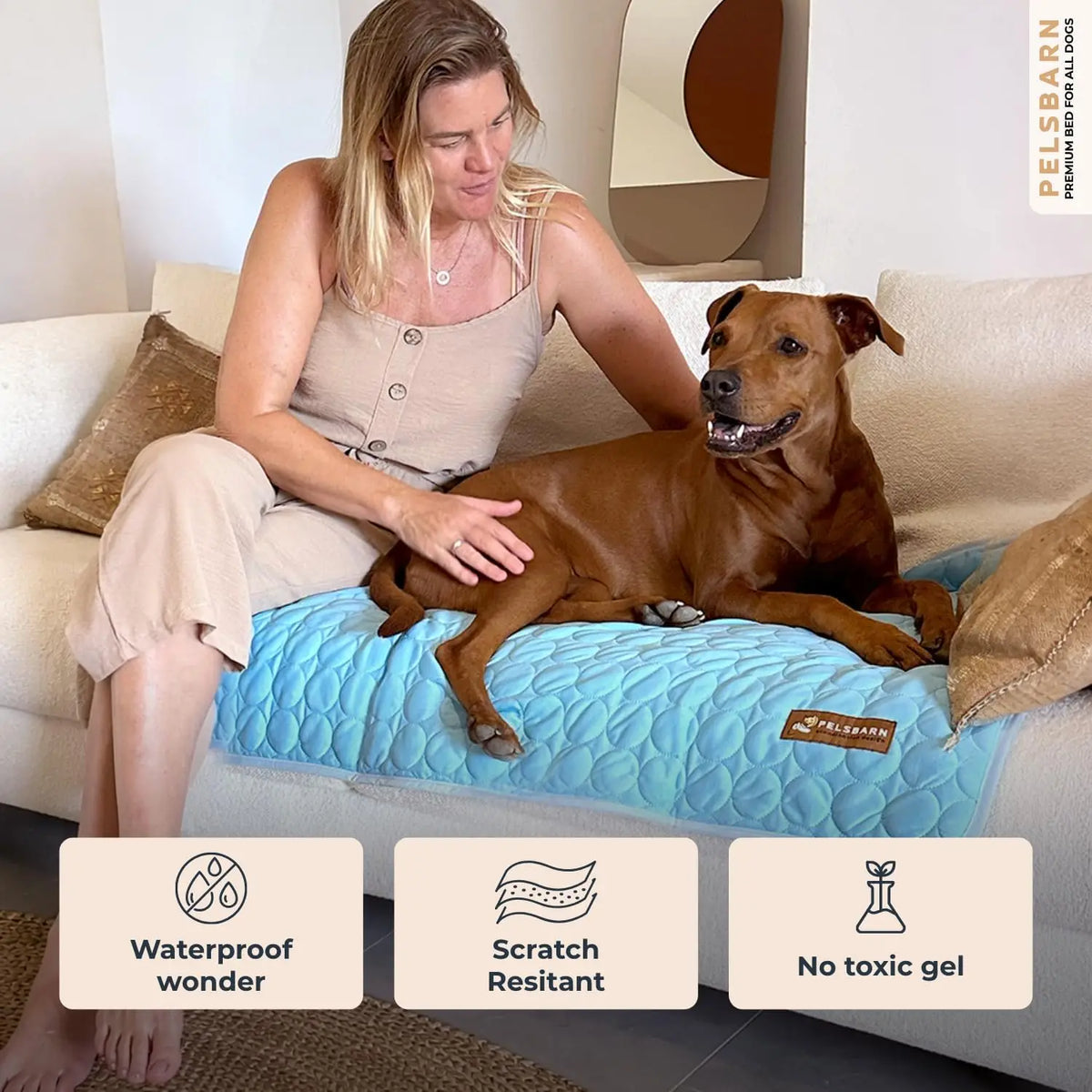 Pelsbarn Self Cooling Ice Silk Dog Mat Washable Bed Pad