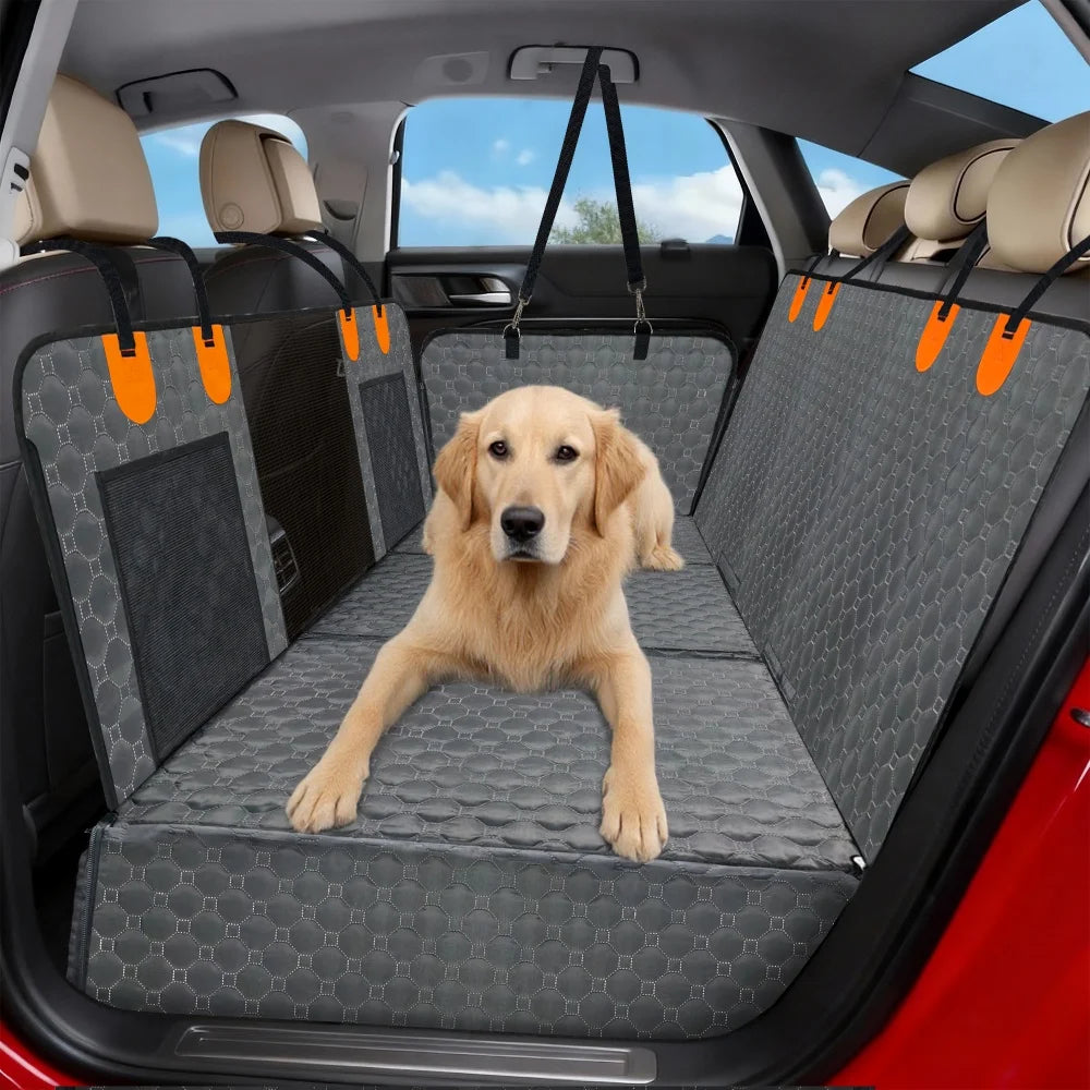 BORWART Waterproof Hard Bottom Dog Car Seat Cover Hammock Protector