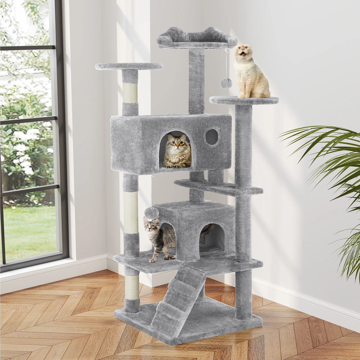 MCQ Multi-Level Cat Tree Tower With Scratching Posts And Toys