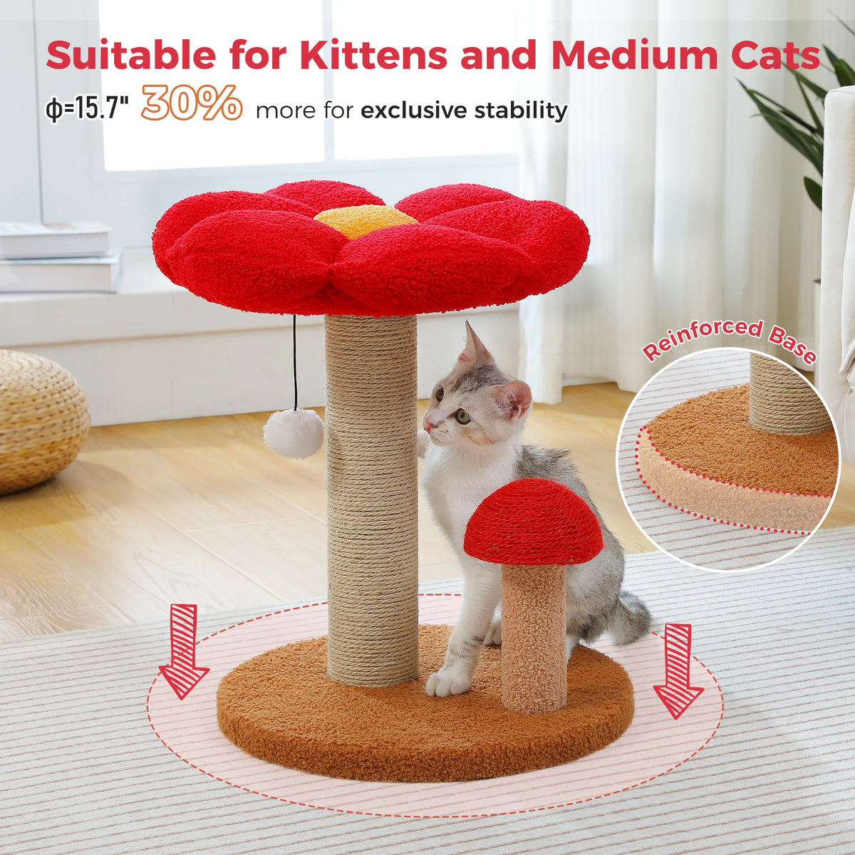 PAWZ Road Cat Scratching Post With Flower Bed And Toy Ball