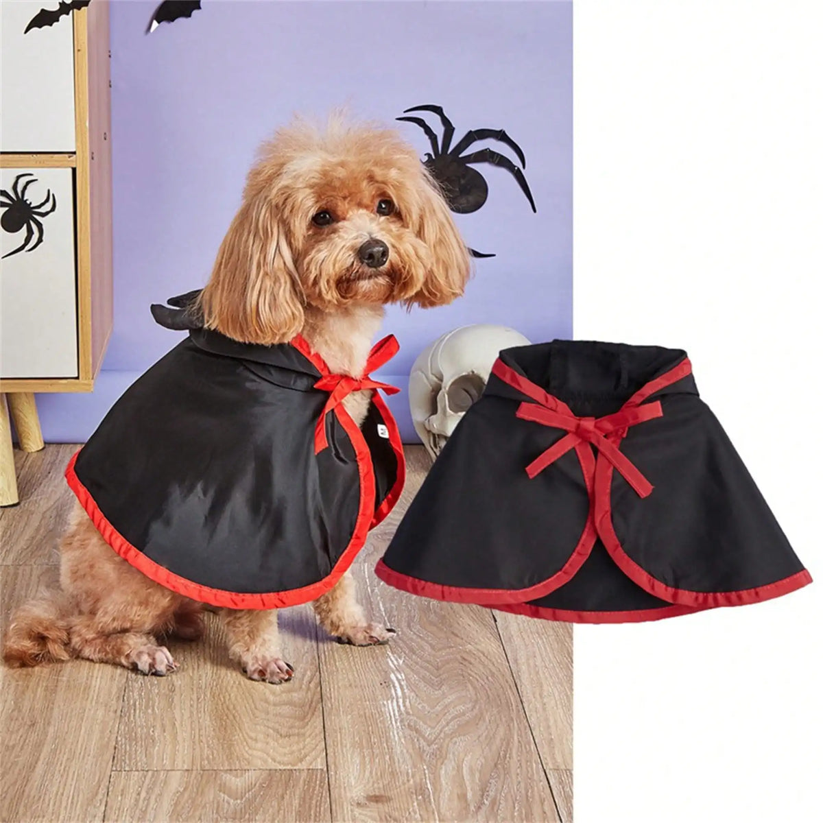 Halloween Pet Vampire Costume Cape With Devil Hat And Headband
