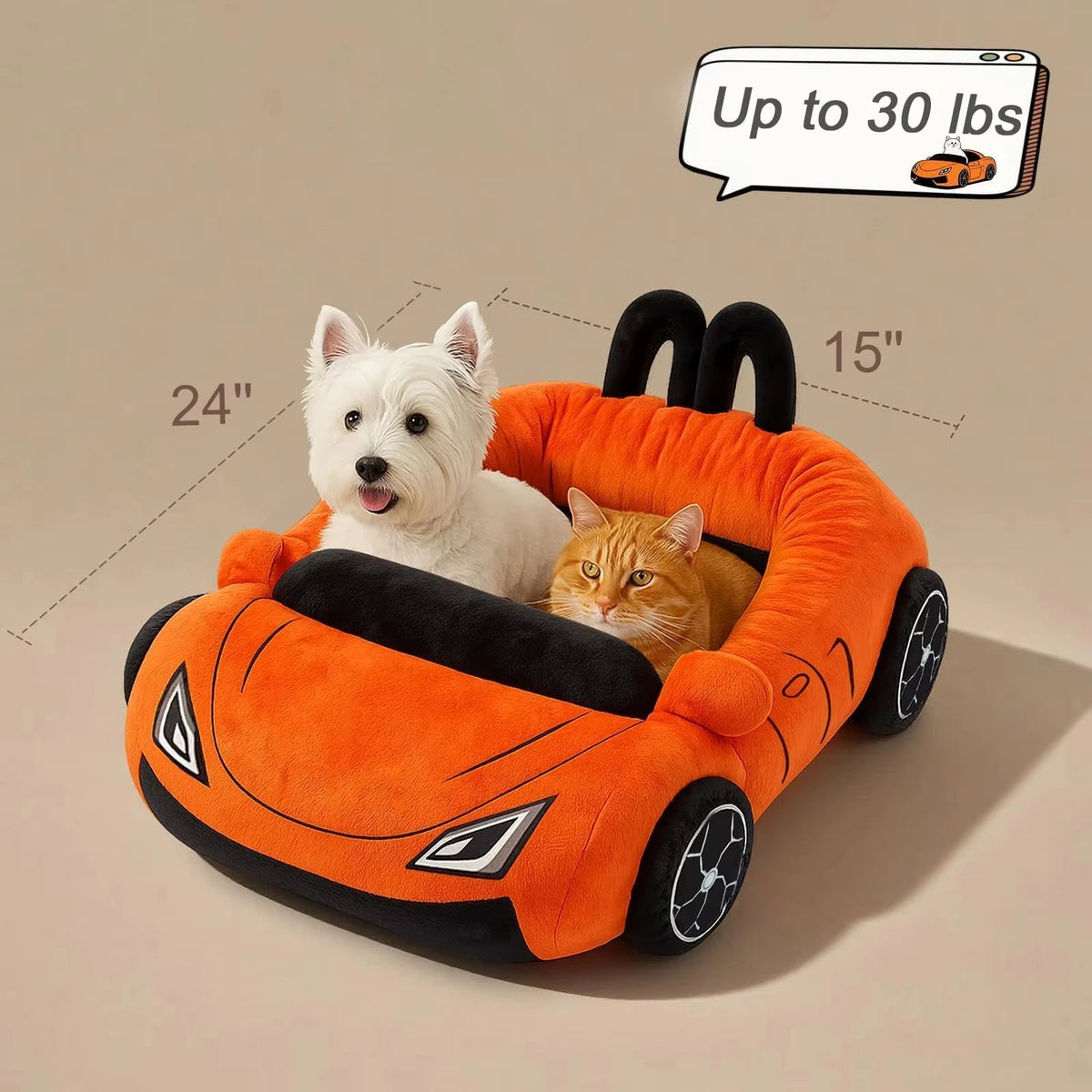 CWV Supercar Cat Bed With Soft Washable Coral Fleece Mat