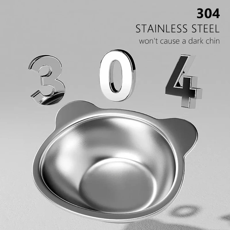 Elevated Stainless Steel Cat Bowl With Tilted Neck Guard