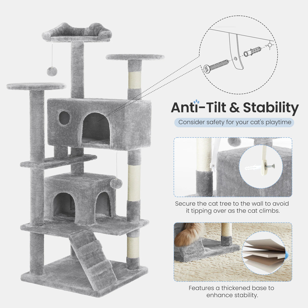 MCQ Multi-Level Cat Tree Tower With Scratching Posts And Toys