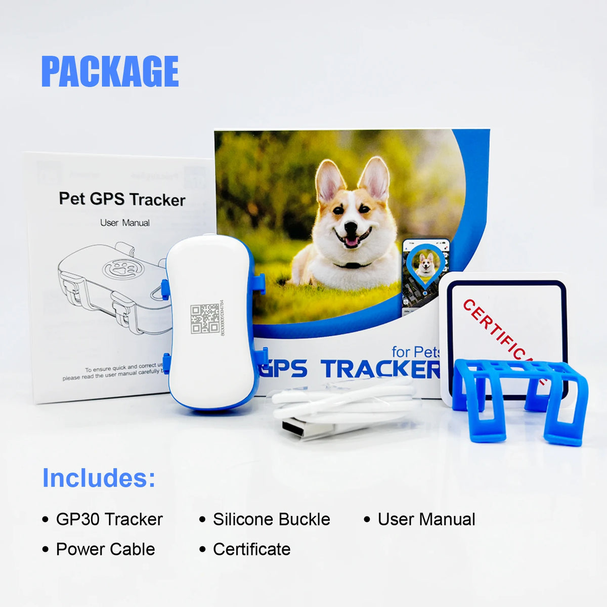 WANWAYTECH GPS Pet Tracker for Dogs and Cats QR Locator