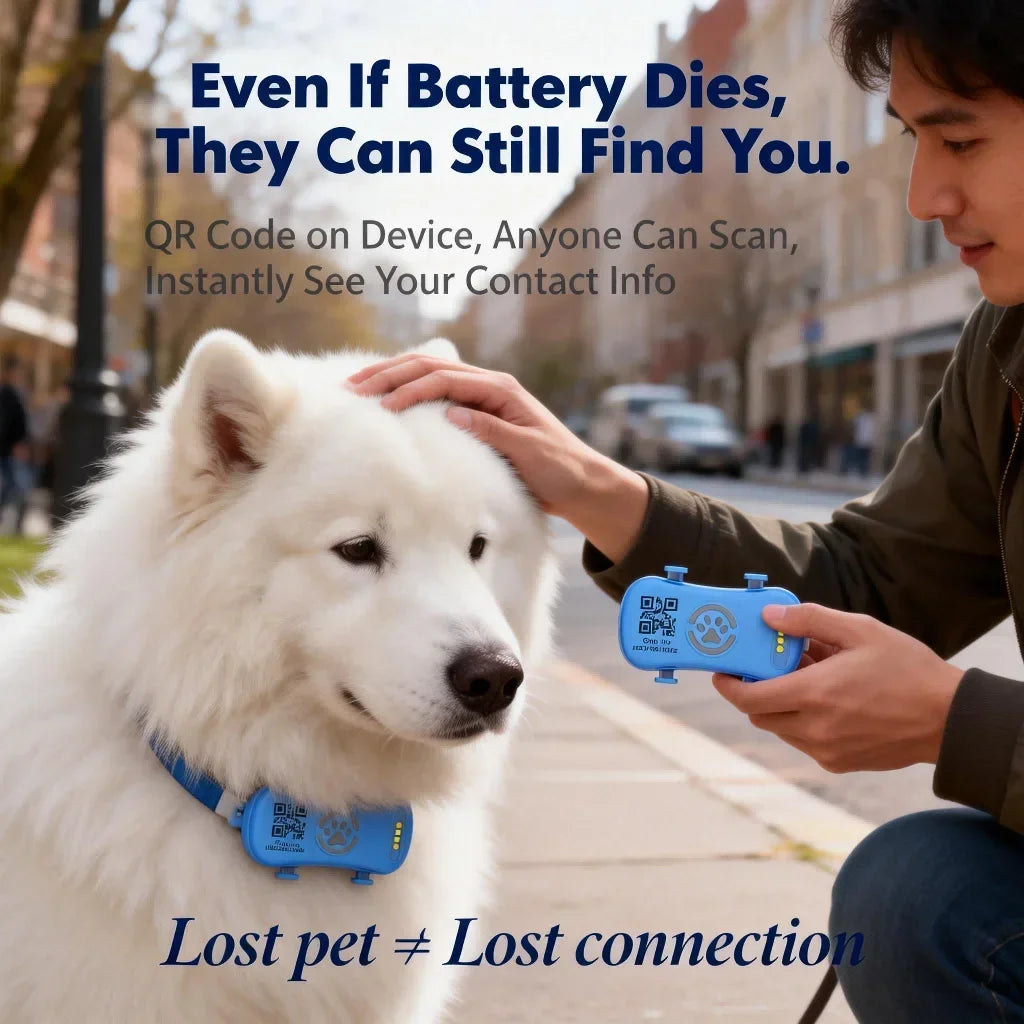WANWAYTECH GPS Pet Tracker for Dogs and Cats QR Locator