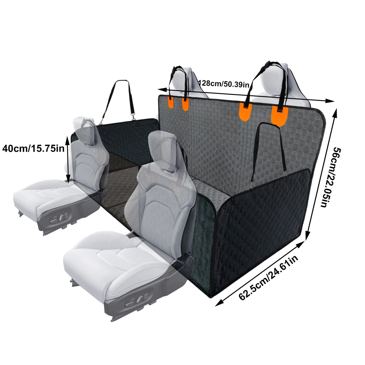 Hard Bottom Dog Car Seat Cover Waterproof Back Seat Protector