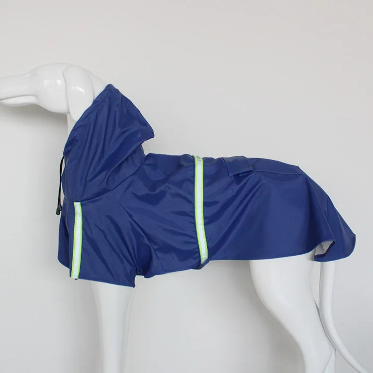 Waterproof Hooded Dog Raincoat With Reflective Details