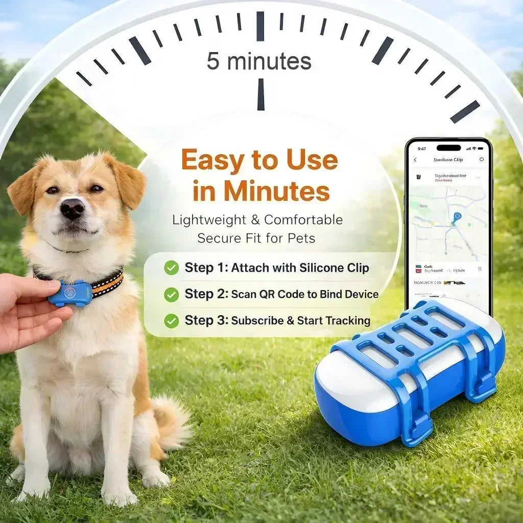 WANWAYTECH 4G GPS Pet Tracker With Real-Time Location Tracking