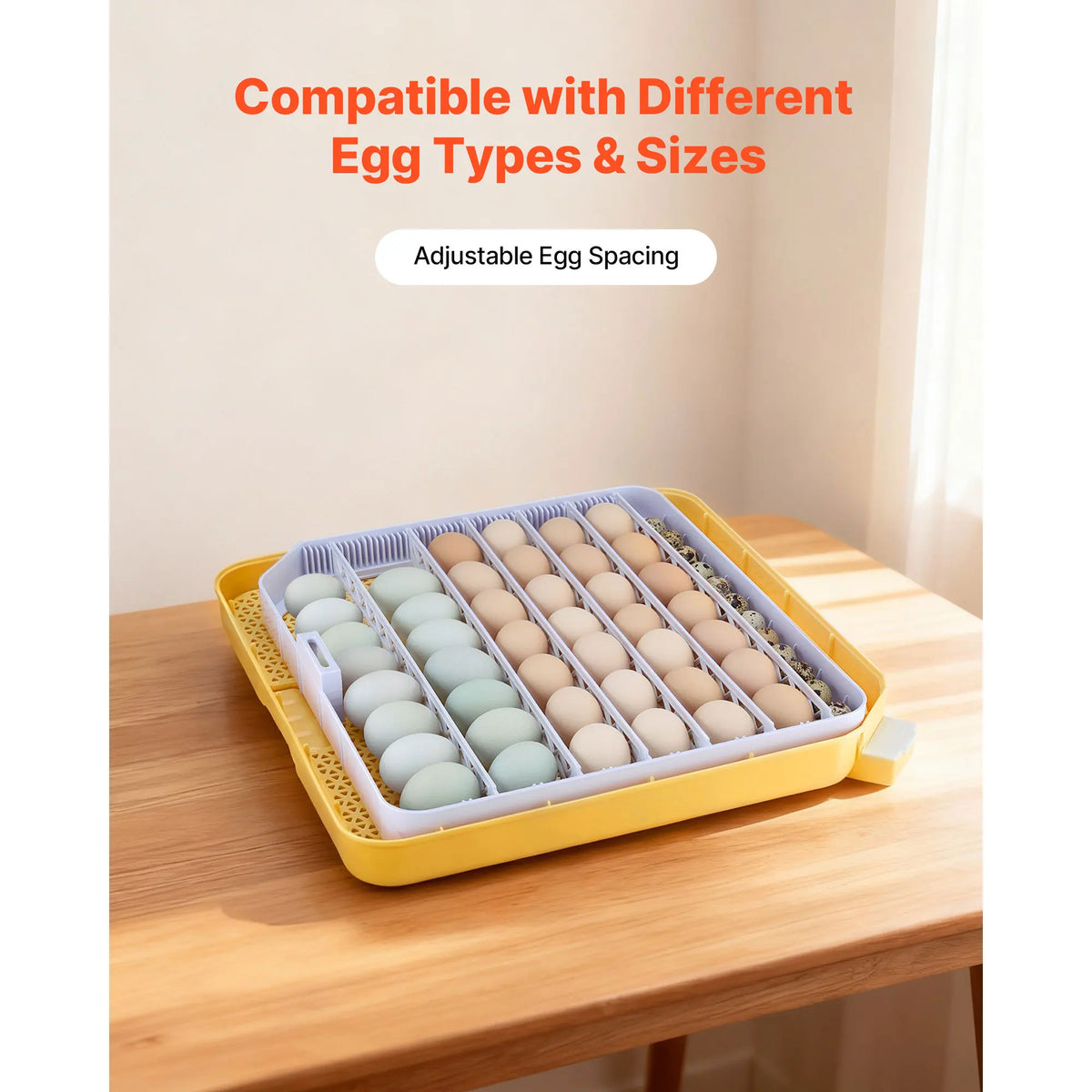 Egg Incubator With LED Candler Temperature Display And Humidity Control